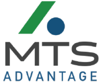 MTS Advantage logo. It contains a green chevron and blue globe.